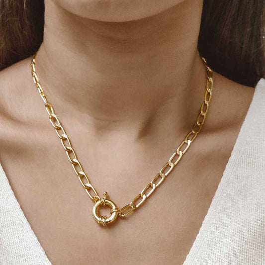  Gold-Plated Box Chain With Sailor Clasp